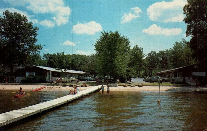Reflections on the Lake (Gas Lite Manor) - Vintage Postcard
